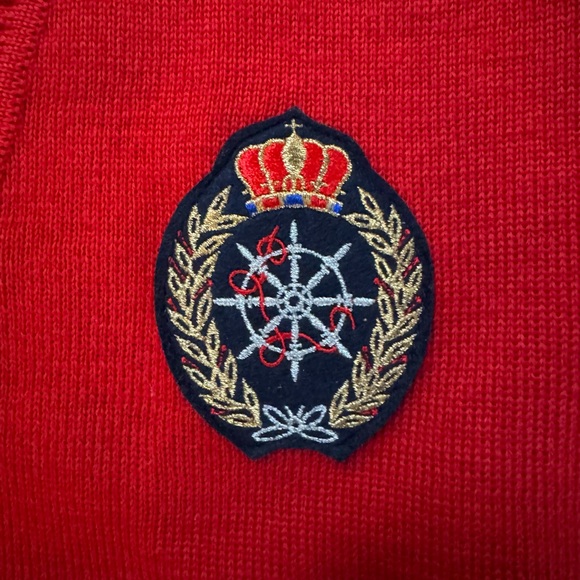 vintage deadstock ARMOR-LUX red wool cardigan made in France SMALL - Picture 7 of 9